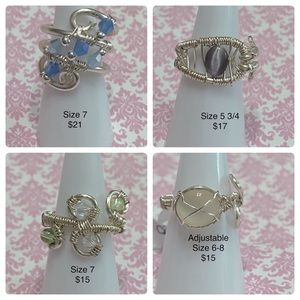 Handmade wire wrapped rings
